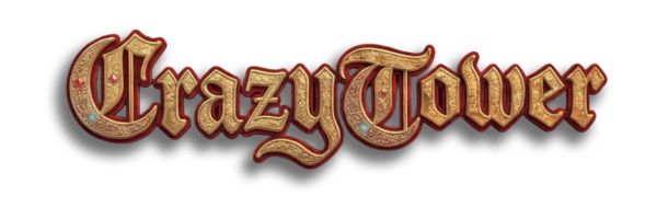Baner kasyna Crazy Tower z symbolami monet cyfrowych i wieżą